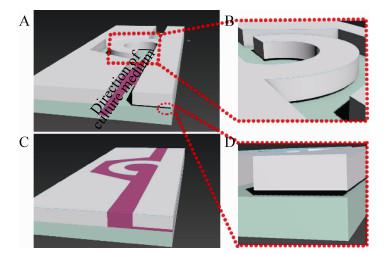 圖1 芯片內部微通道流體流向三維示意圖 圖1 芯片內部微通道流體流向三維示意圖